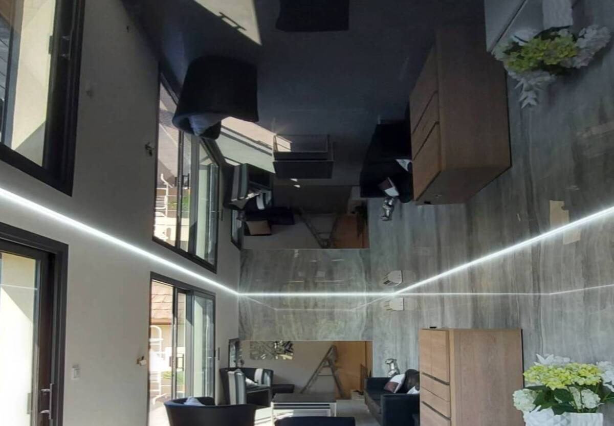 DECOUVREZ NOTRE DERNIERE REALISATION EN PLAFOND TENDU A CHAUD POUR UNE SALLE A MANGER A BRUNSTATT Cernay